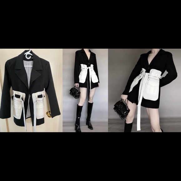 BrandNew Black and White Contrast stitching Blazer - Picture 1 of 1